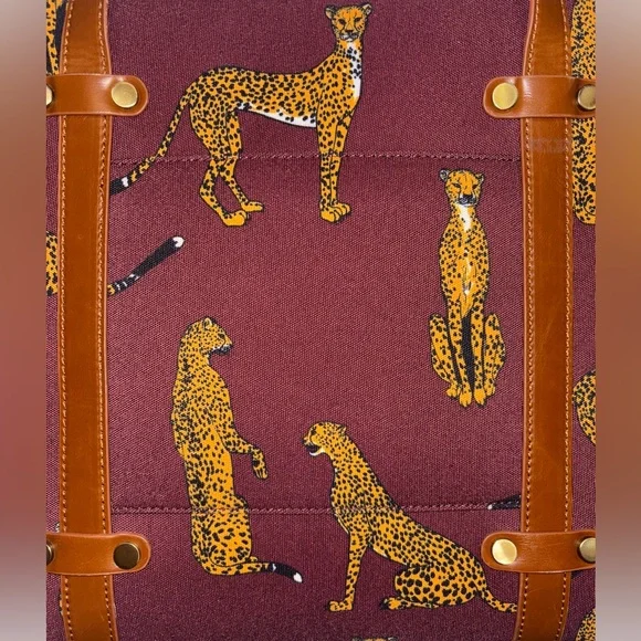 Modcloth Maroon Leopard Print Tote Bag - Picture 2 of 9